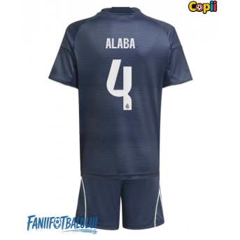Real Madrid David Alaba #4 Echipament de Fotbal Replică 2025-26 Copii Deplasare (+ Șorturi)